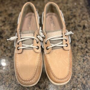 Sperry Tan Boat Shoes memory foam ladies 6.5